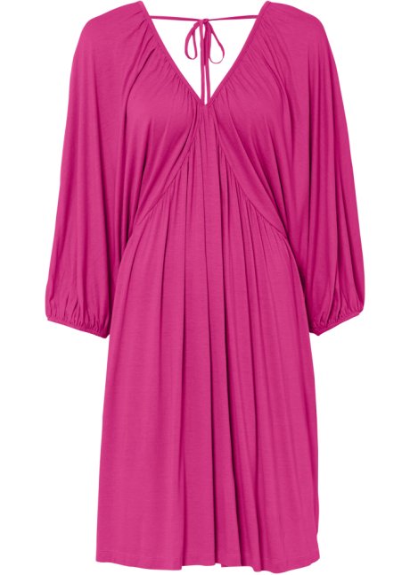 Kurzes Kleid mit voluminösem Arm in pink von vorne - RAINBOW