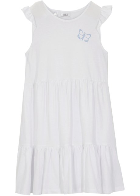 Mädchen Jerseykleid in weiß von vorne - bpc bonprix collection