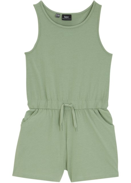 Mädchen Sommer-Jumpsuit in grün von vorne - bpc bonprix collection