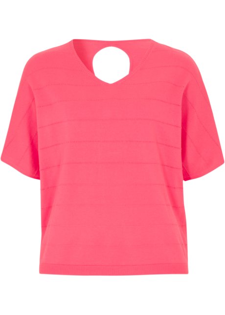Ajour-Pullover in pink von vorne - bpc selection