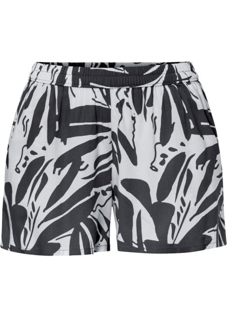 Shorts mit nachhaltiger Viskose in schwarz von vorne - RAINBOW