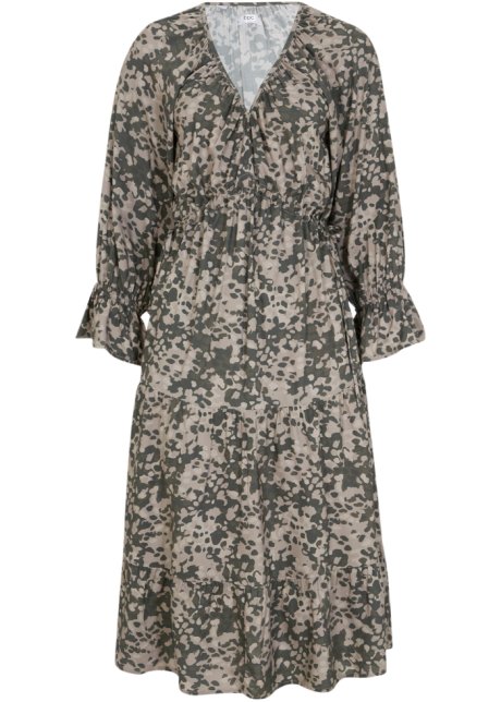 Kleid aus nachhaltiger Viskose in braun von vorne - bpc bonprix collection