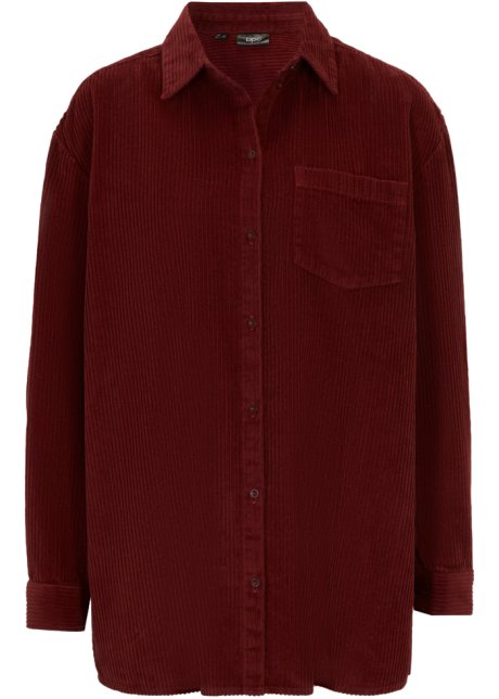 Cord-Hemd aus Baumwolle in rot von vorne - bpc bonprix collection