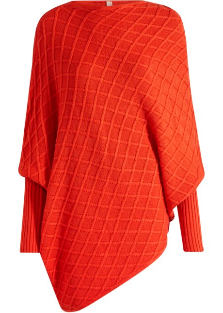 Kimono-Pullover in rot von vorne - BODYFLIRT boutique