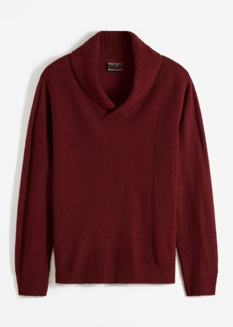 Pullover mit Schalkragen in rot von vorne - bpc selection