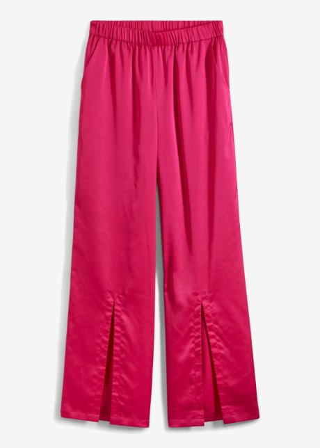 Satin-Hose mit Schlitzen in pink von vorne - RAINBOW