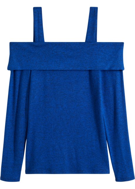 Langarmshirt in blau von vorne - BODYFLIRT