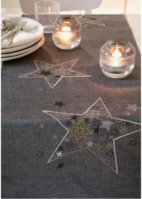 Tischläufer mit Sterne Druck in grau - bpc living bonprix collection