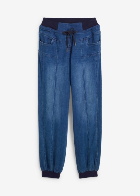 Jeans mit Bündchen in blau von vorne - bpc bonprix collection
