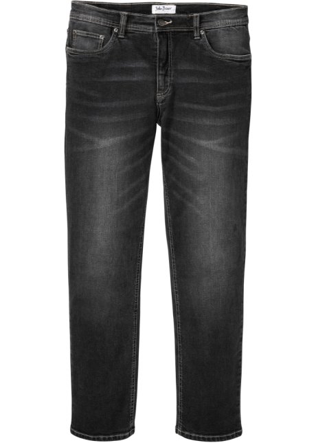 Regular Fit Stretch-Jeans, Straight in schwarz von vorne - John Baner JEANSWEAR
