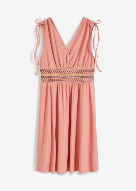 Kleid mit Raffung in rosa von vorne - BODYFLIRT boutique