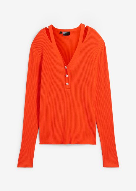 Pullover mit Cut Outs in orange von vorne - bpc selection