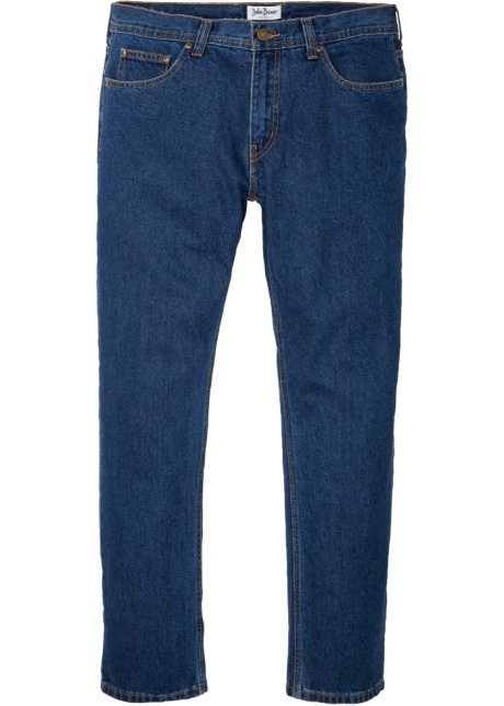 Regular Fit Jeans aus stabilem Denim, Straight in blau von vorne - John Baner JEANSWEAR