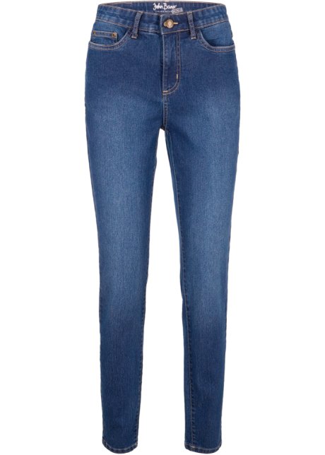 Skinny Jeans High Waist, Stretch  in blau von vorne - John Baner JEANSWEAR