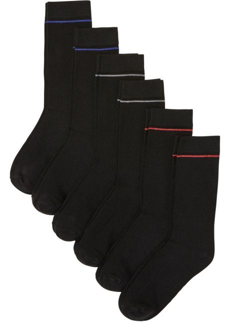 Socken mit Bio-Baumwolle (6er Pack) in schwarz von vorne - bpc bonprix collection