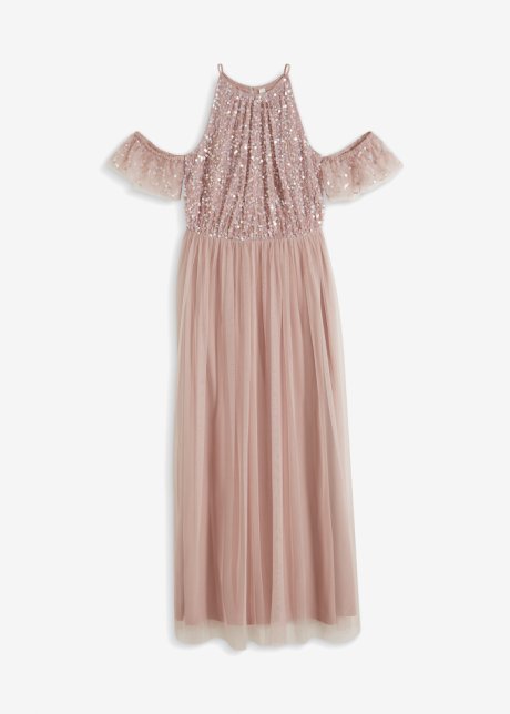 Kleid mit Pailletten  in rosa von vorne - BODYFLIRT boutique