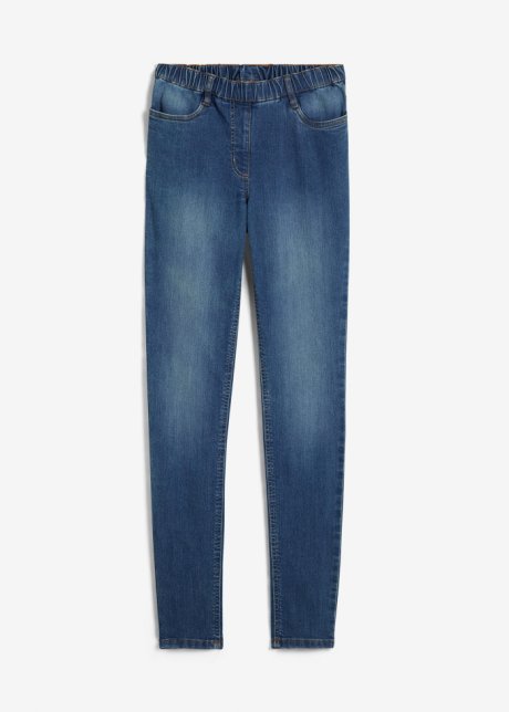 Jeans-Jeggings mit Bequembund, Skinny in blau von vorne - bpc bonprix collection