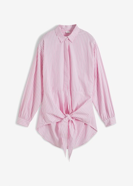 Oversize-Bluse aus Bio-Baumwolle  in rosa von vorne - BODYFLIRT