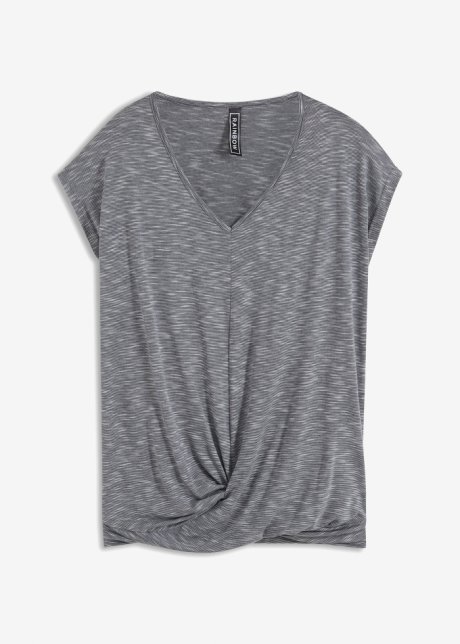 Shirt mit Knoteneffekt in grau von vorne - RAINBOW