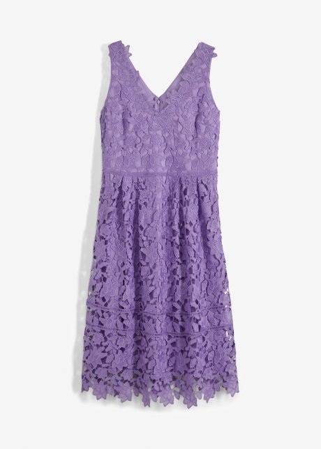 Kleid mit Guipure-Spitze  in lila von vorne - BODYFLIRT boutique
