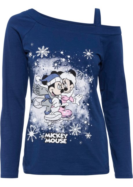 Mickey Mouse Langarmshirt in blau von vorne - Disney