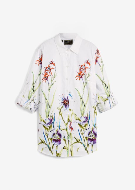 Bluse mit Blumendruck in weiß von vorne - bpc selection