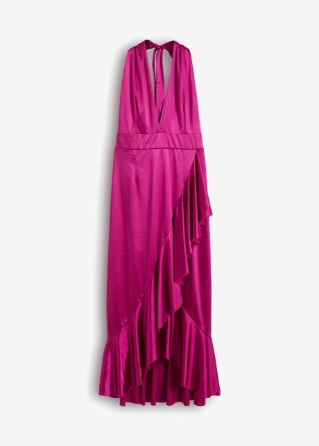 Neckholder-Kleid in lila von vorne - BODYFLIRT boutique