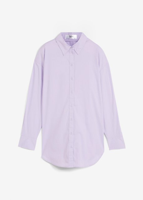 Lockere Bluse mit Knopfleiste in lila von vorne - bpc bonprix collection