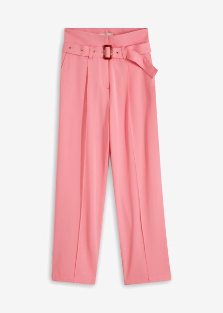 High-Waist-Hose, Paper-Bag  in rosa von vorne - BODYFLIRT boutique