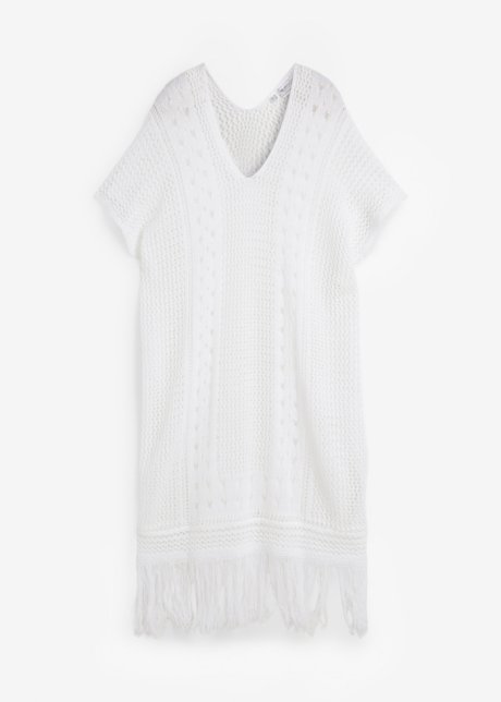 Strand Häkel-Kleid in weiß von vorne - bpc selection
