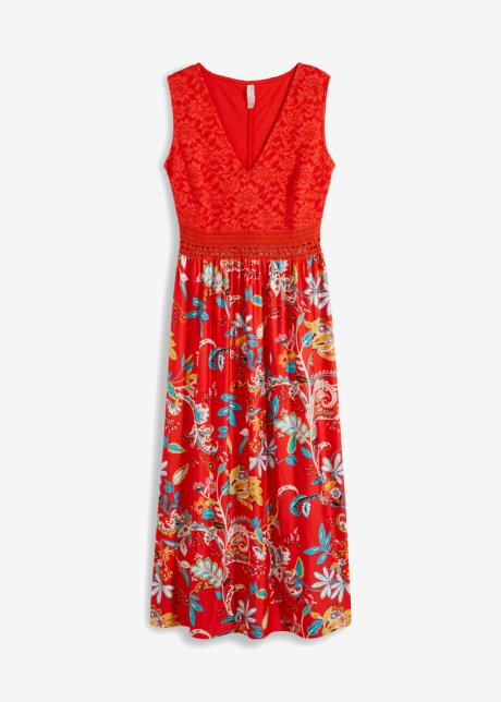Jerseykleid in rot von vorne - BODYFLIRT boutique