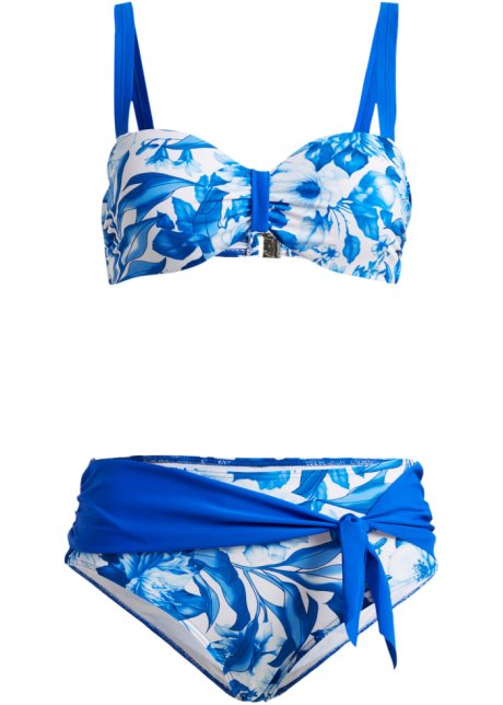 Balconette Bikini (2-tlg.Set) aus recyceltem Polyamid in blau von vorne - bpc selection