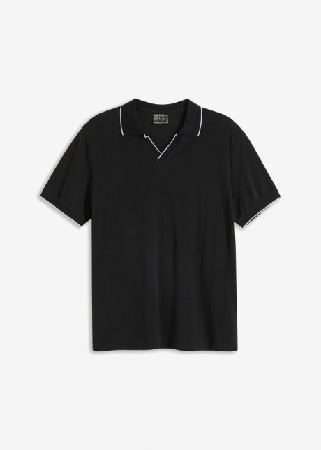 Kurzarm - Poloshirt in schwarz von vorne - bpc selection