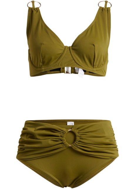Bügel Bikini (2-tlg.Set) aus recyceltem Polyamid in grün von vorne - bpc selection