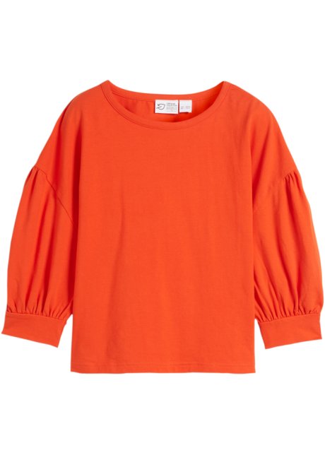 Mädchen Shirt aus Bio-Baumwolle in orange von vorne - bpc bonprix collection