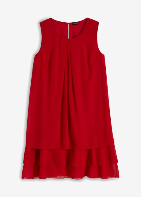 Chiffon-Kleid in rot von vorne - BODYFLIRT