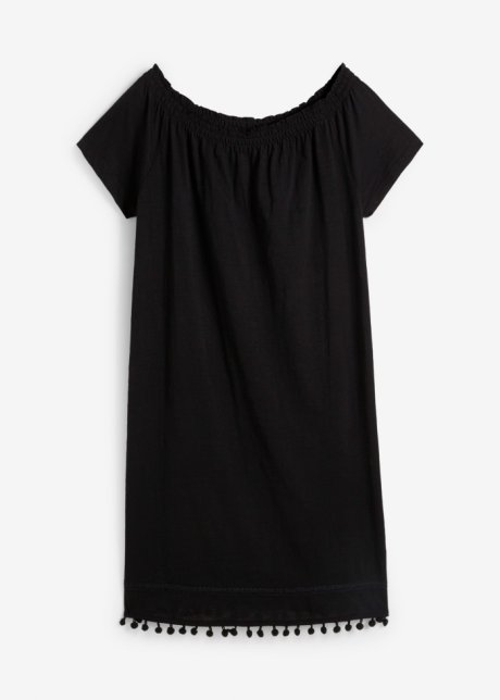 Jersey-Carmenkleid in schwarz von vorne - bpc bonprix collection