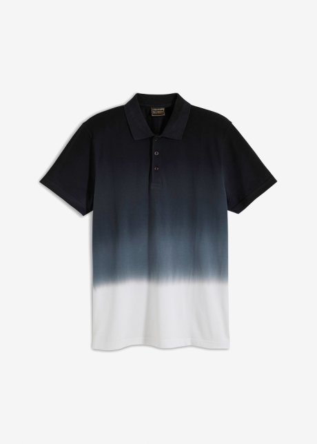 Piqué-Poloshirt mit Farbverlauf in schwarz von vorne - bpc selection