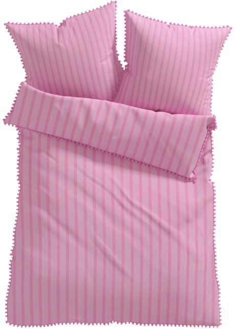 Bettwäsche mit Pompons in rosa - bpc living bonprix collection