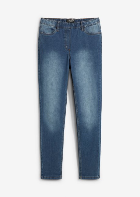 Jeans-Jeggings mit Bequembund, Skinny in blau von vorne - bpc bonprix collection