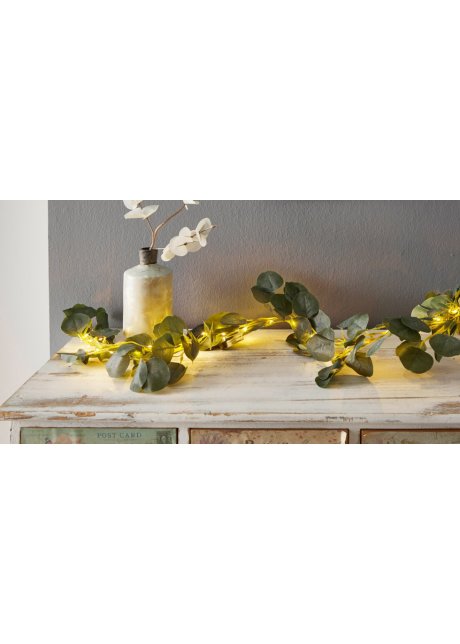 LED-Kunstblumengirlande mit Eukalyptusblättern in grün (Ambiente) - bpc living bonprix collection