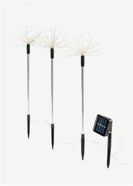 Solar Gartenstecker Sterne (3er Pack) in silber - bpc living bonprix collection