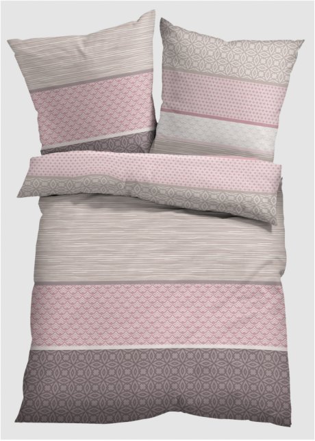 Bettwäsche mit Streifen in rosa - bpc living bonprix collection