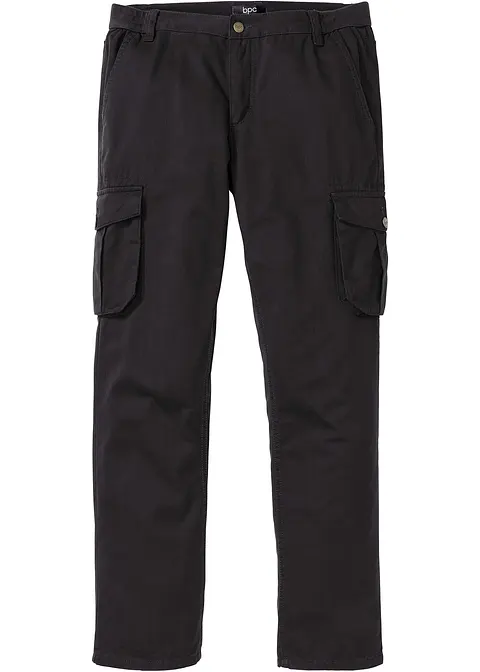 Regular Fit Cargohose m. Komfortschnitt, Straight in schwarz von vorne - bonprix Regular Fit Cargohose m. Komfortschnitt, Straight in schwarz von vorne - bonprix
