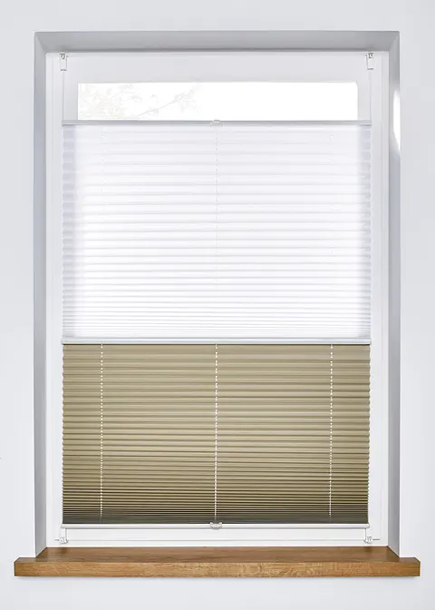 2 in 1 Plissee mit Verdunkelungsbereich in weiß - bpc living bonprix collection 2 in 1 Plissee mit Verdunkelungsbereich in weiß - bpc living bonprix collection