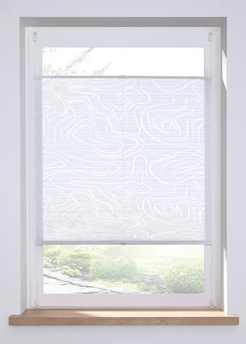 Ausbrenner Plissee mit graphischem Muster in weiß - bpc living bonprix collection Ausbrenner Plissee mit graphischem Muster in weiß - bpc living bonprix collection