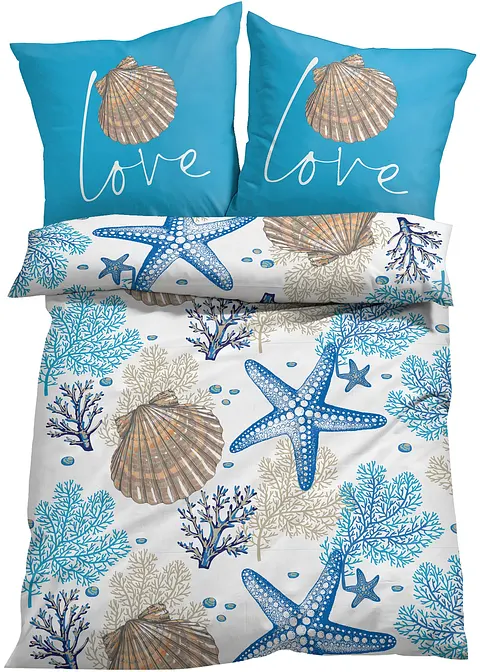 Bettwäsche mit maritimen Design in blau - bonprix Bettwäsche mit maritimen Design in blau - bonprix