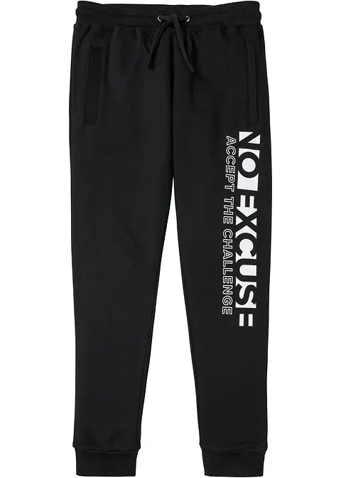 Jogginghose aus reiner Baumwolle in schwarz von vorne - bonprix Jogginghose aus reiner Baumwolle in schwarz von vorne - bonprix