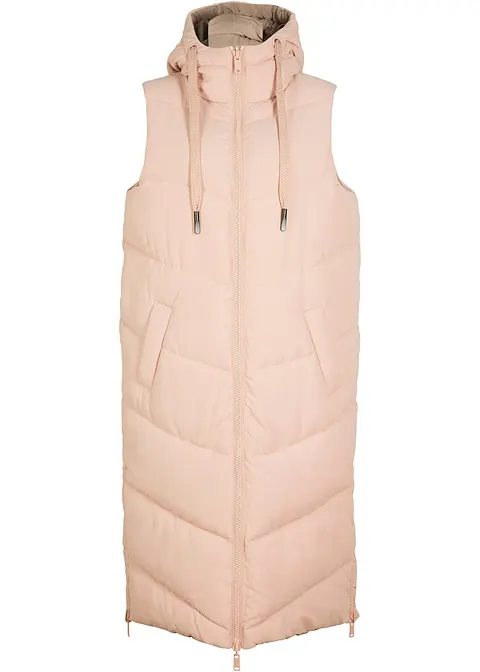 Wende-Steppweste aus recyceltem Polyester mit Kapuze in rosa von vorne - bonprix Wende-Steppweste aus recyceltem Polyester mit Kapuze in rosa von vorne - bonprix