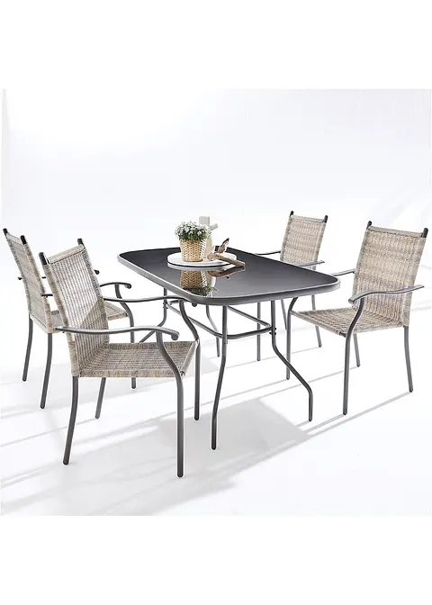 Gartenmöbel Set (5-tlg.Set) in schwarz - bpc living bonprix collection Gartenmöbel Set (5-tlg.Set) in schwarz - bpc living bonprix collection